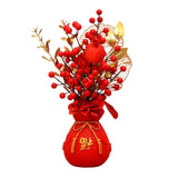 Maxbell Chinese New Year Ornament Spring Festival Holly Flower Bouquet Decor Desktop Style D