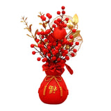 Maxbell Chinese New Year Ornament Spring Festival Holly Flower Bouquet Decor Desktop Style D