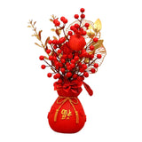 Maxbell Chinese New Year Ornament Spring Festival Holly Flower Bouquet Decor Desktop Style D