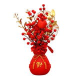 Maxbell Chinese New Year Ornament Spring Festival Holly Flower Bouquet Decor Desktop Style D