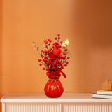 Maxbell Chinese New Year Ornament Spring Festival Holly Flower Bouquet Decor Desktop Style D