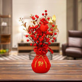 Maxbell Chinese New Year Ornament Spring Festival Holly Flower Bouquet Decor Desktop Style D