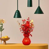 Maxbell Chinese New Year Ornament Spring Festival Holly Flower Bouquet Decor Desktop Style D