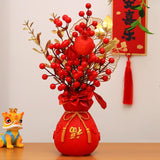 Maxbell Chinese New Year Ornament Spring Festival Holly Flower Bouquet Decor Desktop Style D