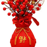 Maxbell Chinese New Year Ornament Spring Festival Holly Flower Bouquet Decor Desktop Style D