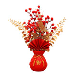 Maxbell Chinese New Year Ornament Spring Festival Holly Flower Bouquet Decor Desktop Style E