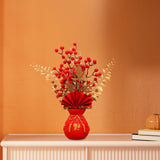 Maxbell Chinese New Year Ornament Spring Festival Holly Flower Bouquet Decor Desktop Style E