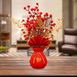 Maxbell Chinese New Year Ornament Spring Festival Holly Flower Bouquet Decor Desktop Style E