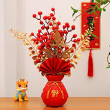 Maxbell Chinese New Year Ornament Spring Festival Holly Flower Bouquet Decor Desktop Style E