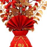 Maxbell Chinese New Year Ornament Spring Festival Holly Flower Bouquet Decor Desktop Style E