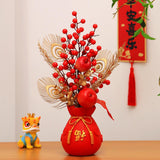 Maxbell Chinese New Year Ornament Spring Festival Holly Flower Bouquet Decor Desktop Style F