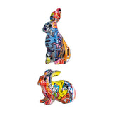 Maxbell Rabbit Statue Resin Sculptures Outdoor Ornaments Indoor Photo Props Window Standing