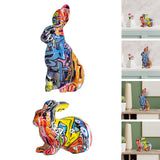 Maxbell Rabbit Statue Resin Sculptures Outdoor Ornaments Indoor Photo Props Window Standing