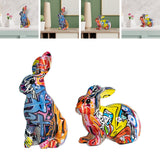 Maxbell Rabbit Statue Resin Sculptures Outdoor Ornaments Indoor Photo Props Window Standing