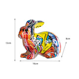 Maxbell Rabbit Statue Resin Sculptures Outdoor Ornaments Indoor Photo Props Window Lying