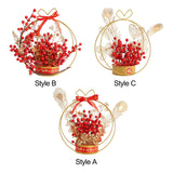 Maxbell Flower Basket Ornament Living Room Decor Indoor Door Hanging Spring Festival Style A