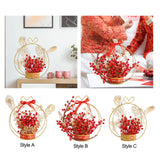 Maxbell Flower Basket Ornament Living Room Decor Indoor Door Hanging Spring Festival Style A
