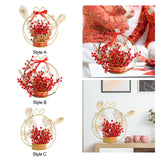 Maxbell Flower Basket Ornament Living Room Decor Indoor Door Hanging Spring Festival Style A