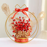 Maxbell Flower Basket Ornament Living Room Decor Indoor Door Hanging Spring Festival Style A