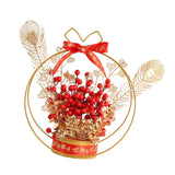 Maxbell Flower Basket Ornament Living Room Decor Indoor Door Hanging Spring Festival Style A