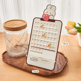 Maxbell Cute Perpetual Calendar Educational Montessori Reusable Mini Desk Calendar Obedient Rabbit