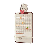 Maxbell Cute Perpetual Calendar Educational Montessori Reusable Mini Desk Calendar Obedient Rabbit