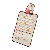 Maxbell Cute Perpetual Calendar Educational Montessori Reusable Mini Desk Calendar Obedient Rabbit