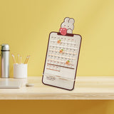 Maxbell Cute Perpetual Calendar Educational Montessori Reusable Mini Desk Calendar Obedient Rabbit