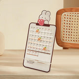 Maxbell Cute Perpetual Calendar Educational Montessori Reusable Mini Desk Calendar Obedient Rabbit