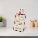Maxbell Cute Perpetual Calendar Educational Montessori Reusable Mini Desk Calendar Obedient Rabbit