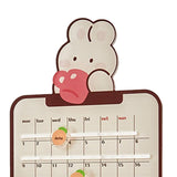Maxbell Cute Perpetual Calendar Educational Montessori Reusable Mini Desk Calendar Obedient Rabbit