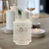 Maxbell Votive Tealight Candle Holder Ornament Candlestick for Shelf Fireplace Hotel White