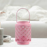 Maxbell Votive Tealight Candle Holder Ornament Candlestick for Shelf Fireplace Hotel Pink