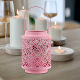 Maxbell Votive Tealight Candle Holder Ornament Candlestick for Shelf Fireplace Hotel Pink