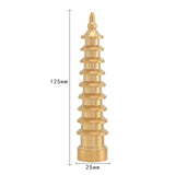 Maxbell Brass Wenchang Pagoda Feng Shui Statue Figurine Collectible Layer 9 for Desk No Lettering