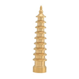 Maxbell Brass Wenchang Pagoda Feng Shui Statue Figurine Collectible Layer 9 for Desk No Lettering