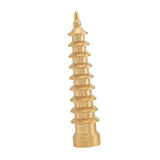 Maxbell Brass Wenchang Pagoda Feng Shui Statue Figurine Collectible Layer 9 for Desk No Lettering