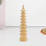 Maxbell Brass Wenchang Pagoda Feng Shui Statue Figurine Collectible Layer 9 for Desk No Lettering
