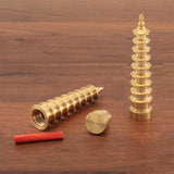 Maxbell Brass Wenchang Pagoda Feng Shui Statue Figurine Collectible Layer 9 for Desk Bottom Lettering