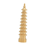 Maxbell Brass Wenchang Pagoda Feng Shui Statue Figurine Collectible Layer 9 for Desk Bottom Lettering