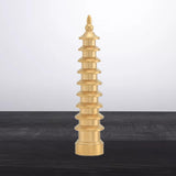 Maxbell Brass Wenchang Pagoda Feng Shui Statue Figurine Collectible Layer 9 for Desk Bottom Lettering