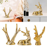 Maxbell Reindeer Figurines Electroplating Deer Statues for Home Shelf Decoration 11.5cmx10.8cm