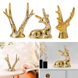 Maxbell Reindeer Figurines Electroplating Deer Statues for Home Shelf Decoration 11.5cmx10.8cm