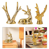 Maxbell Reindeer Figurines Electroplating Deer Statues for Home Shelf Decoration 11.5cmx10.8cm