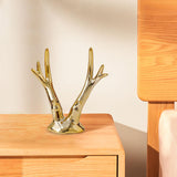 Maxbell Reindeer Figurines Electroplating Deer Statues for Home Shelf Decoration 11.5cmx10.8cm