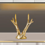 Maxbell Reindeer Figurines Electroplating Deer Statues for Home Shelf Decoration 11.5cmx10.8cm