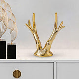 Maxbell Reindeer Figurines Electroplating Deer Statues for Home Shelf Decoration 11.5cmx10.8cm