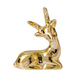 Maxbell Reindeer Figurines Electroplating Deer Statues for Home Shelf Decoration 7.5cmx5.6cm