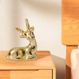 Maxbell Reindeer Figurines Electroplating Deer Statues for Home Shelf Decoration 7.5cmx5.6cm
