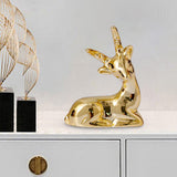 Maxbell Reindeer Figurines Electroplating Deer Statues for Home Shelf Decoration 7.5cmx5.6cm